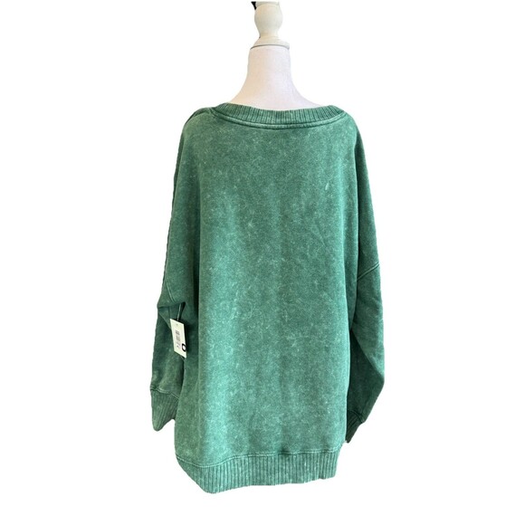 SO Juniors Oversized Weekend Tunic XL Green Long Sleeve Pullover Lightweight NWT - Picture 7 of 11